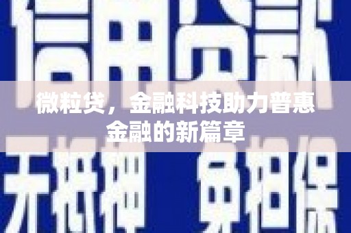 大武微粒贷，金融科技助力普惠金融的新篇章