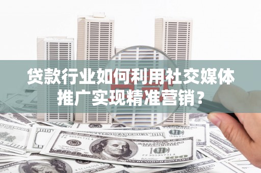 大武贷款行业如何利用社交媒体推广实现精准营销？