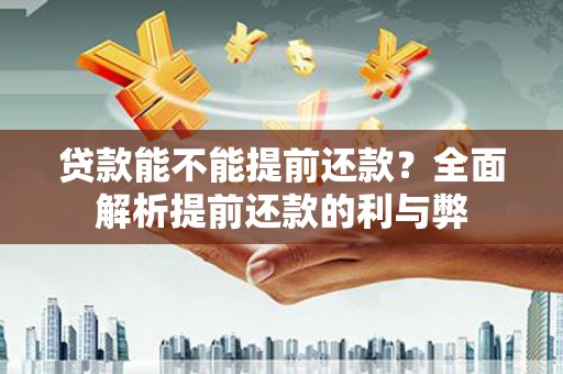 大武贷款能不能提前还款？全面解析提前还款的利与弊