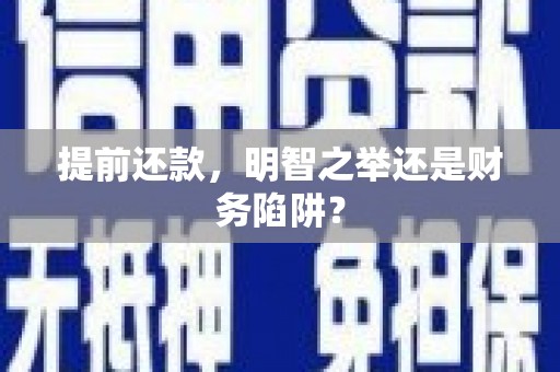大武提前还款，明智之举还是财务陷阱？
