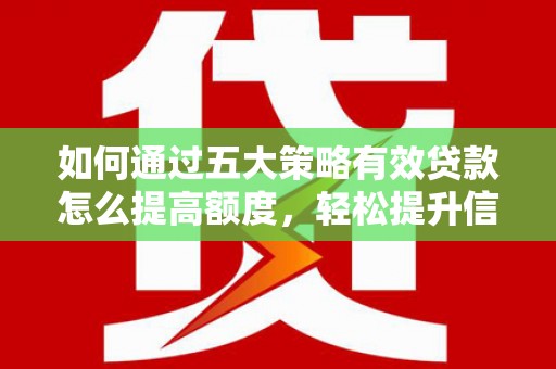 大武如何通过五大策略有效贷款怎么提高额度，轻松提升信用价值