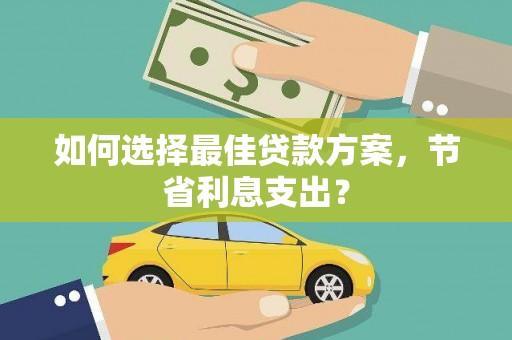 大武如何选择最佳贷款方案，节省利息支出？