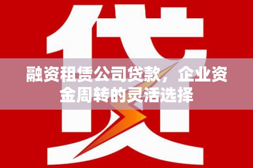 大武融资租赁公司贷款，企业资金周转的灵活选择