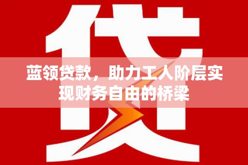 大武蓝领贷款，助力工人阶层实现财务自由的桥梁