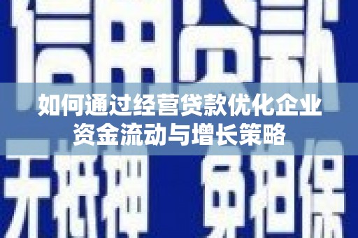 大武如何通过经营贷款优化企业资金流动与增长策略