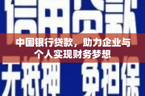 大武中国银行贷款，助力企业与个人实现财务梦想