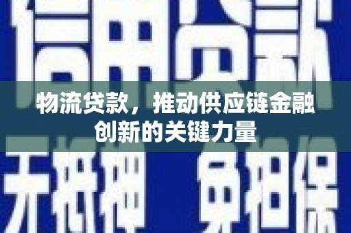 大武物流贷款，推动供应链金融创新的关键力量