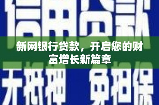 大武新网银行贷款，开启您的财富增长新篇章