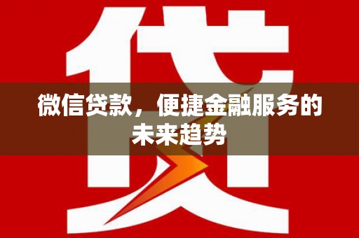 大武微信贷款，便捷金融服务的未来趋势