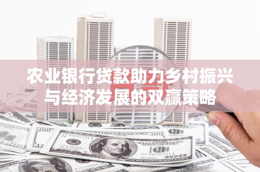 大武农业银行贷款助力乡村振兴与经济发展的双赢策略