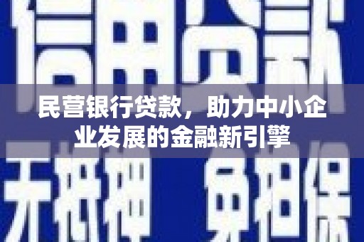 大武民营银行贷款，助力中小企业发展的金融新引擎