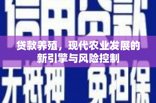 大武贷款养殖，现代农业发展的新引擎与风险控制