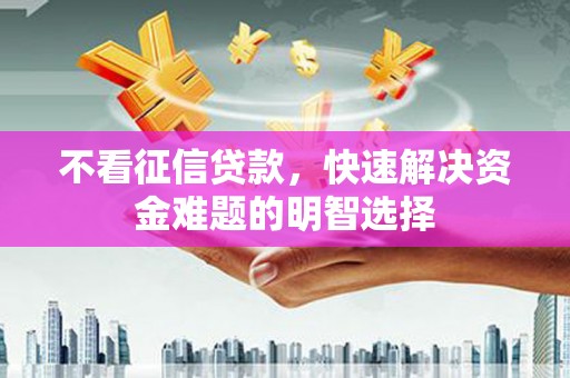 大武不看征信贷款，快速解决资金难题的明智选择