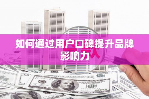 大武如何通过用户口碑提升品牌影响力