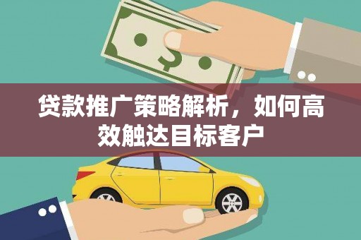 大武贷款推广策略解析，如何高效触达目标客户