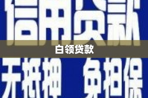 大武白领贷款