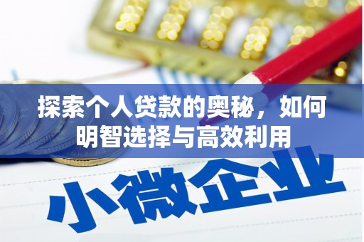 大武探索个人贷款的奥秘，如何明智选择与高效利用