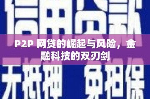 大武P2P 网贷的崛起与风险，金融科技的双刃剑
