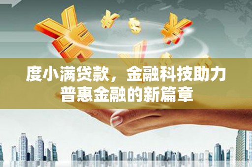 大武度小满贷款，金融科技助力普惠金融的新篇章