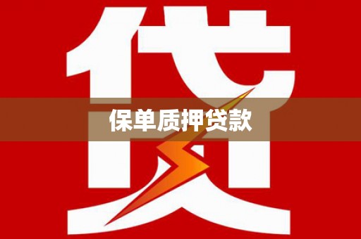 大武保单质押贷款