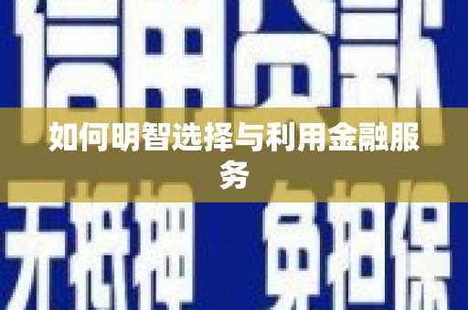 大武如何明智选择与利用金融服务