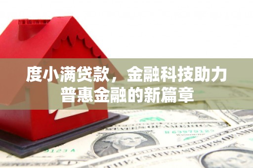 大武度小满贷款，金融科技助力普惠金融的新篇章
