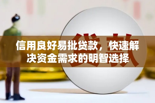 大武信用良好易批贷款，快速解决资金需求的明智选择