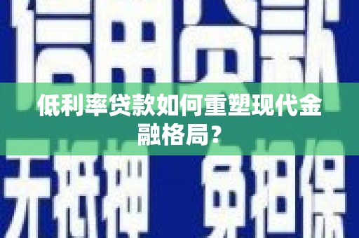 大武低利率贷款如何重塑现代金融格局？