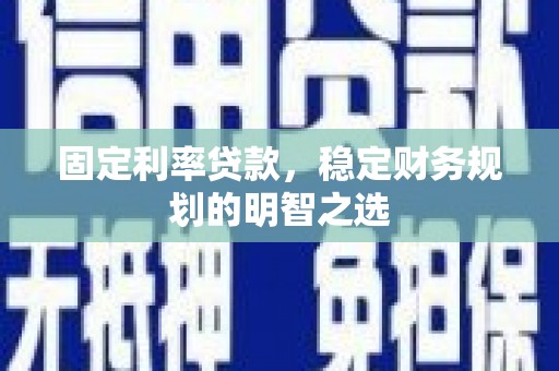 大武固定利率贷款，稳定财务规划的明智之选