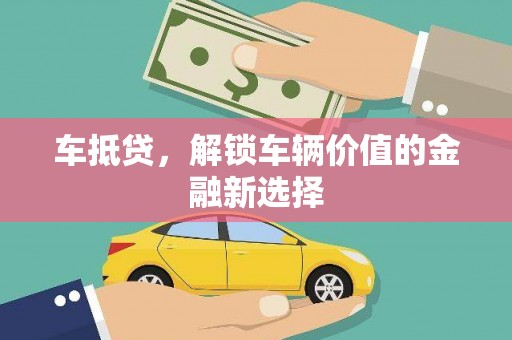 大武车抵贷，解锁车辆价值的金融新选择