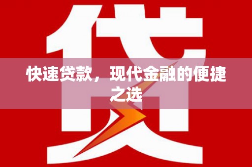 大武快速贷款，现代金融的便捷之选