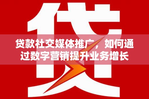大武贷款社交媒体推广，如何通过数字营销提升业务增长