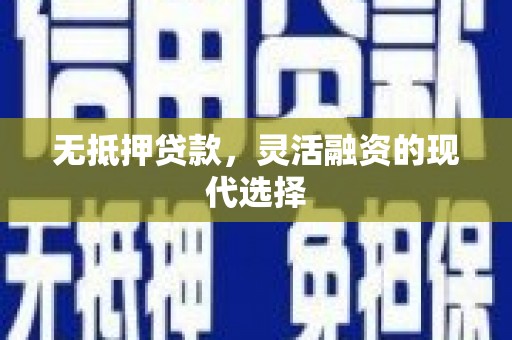 大武无抵押贷款，灵活融资的现代选择