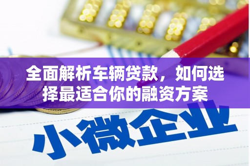 大武全面解析车辆贷款，如何选择最适合你的融资方案