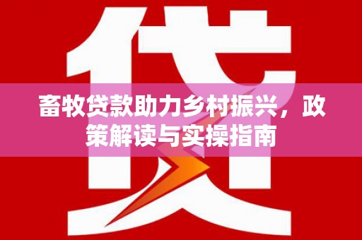 大武畜牧贷款助力乡村振兴，政策解读与实操指南