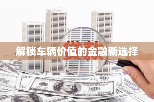 大武解锁车辆价值的金融新选择