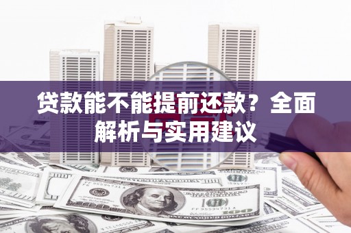 大武贷款能不能提前还款？全面解析与实用建议