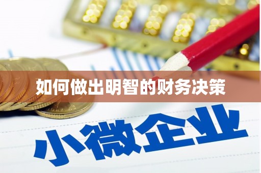 大武如何做出明智的财务决策