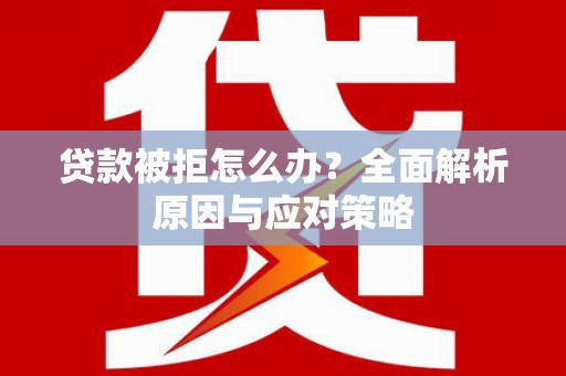 大武贷款被拒怎么办？全面解析原因与应对策略