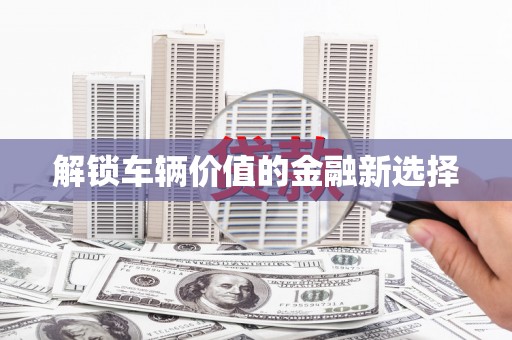 大武解锁车辆价值的金融新选择