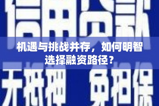 大武机遇与挑战并存，如何明智选择融资路径？