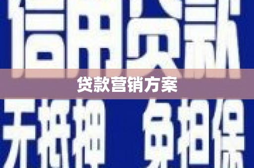 大武贷款营销方案