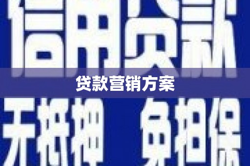 大武贷款营销方案